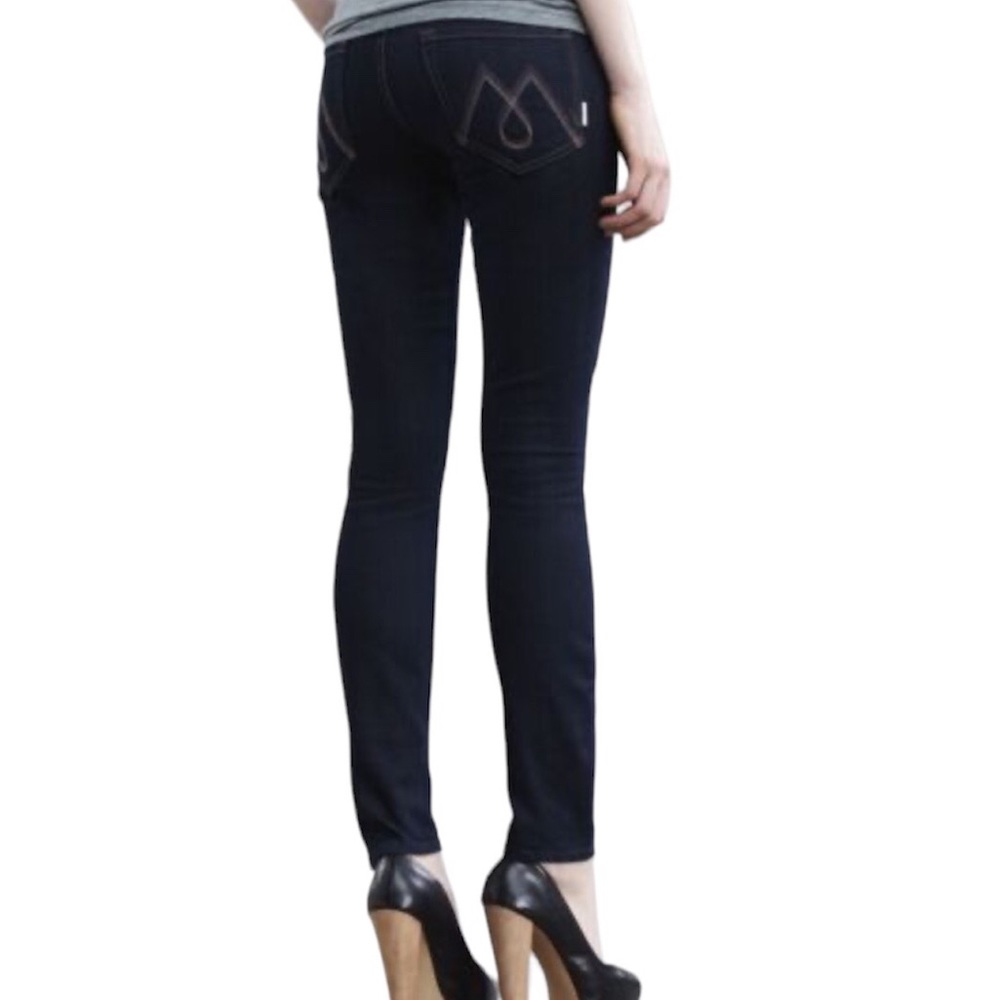 NWOT MOTHER Sweetheart Looker skinny jeans Touch Not the Cat dark blue size 30